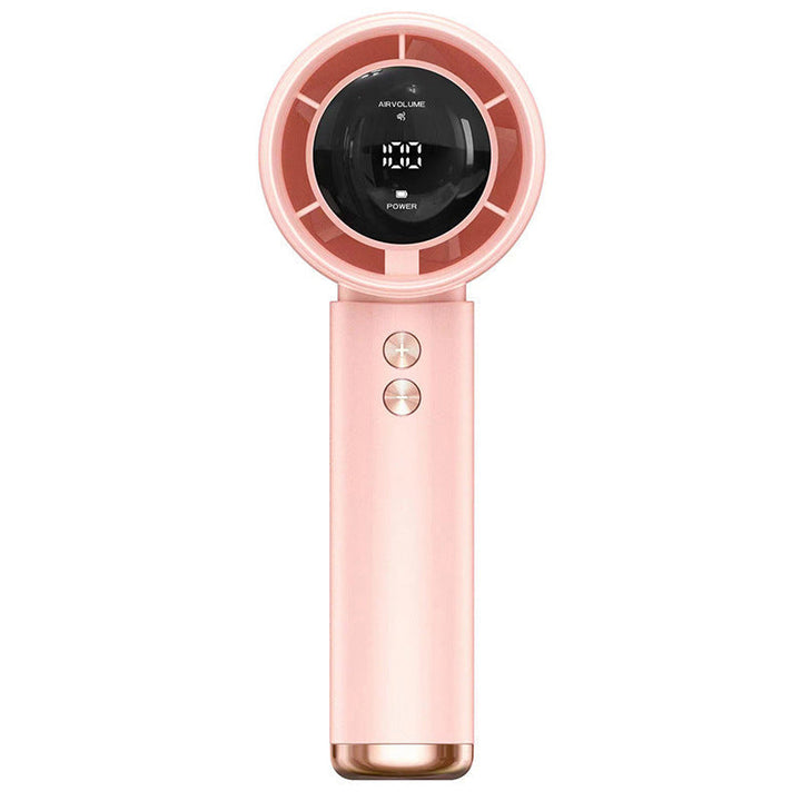 Ventilateur à main rechargeable pour femme, compact et puissant, pour un soulagement instantané de la chaleur estivale.