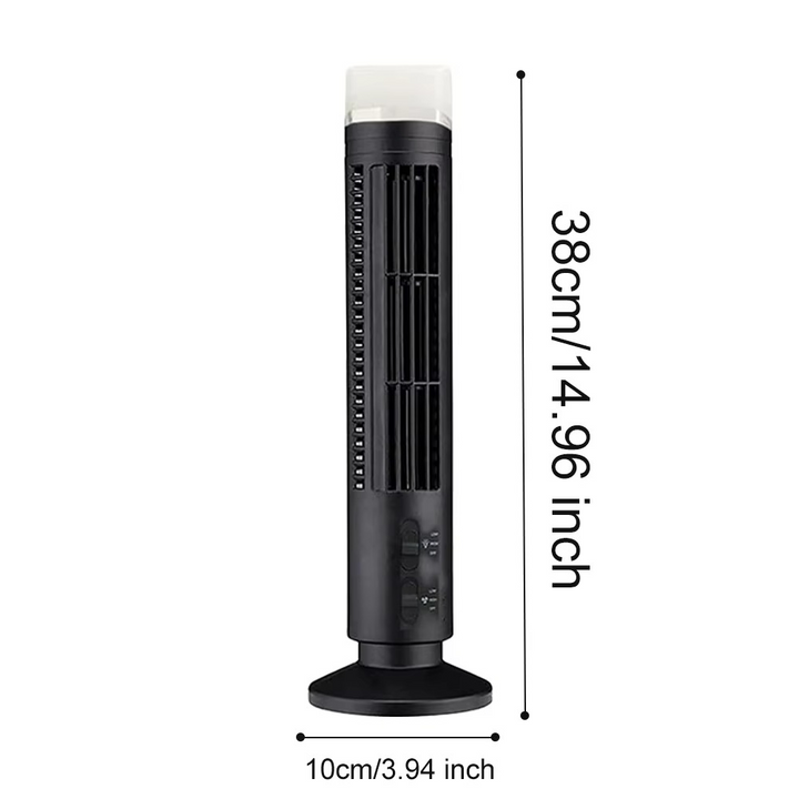 Mini ventilateur colonne USB sans pales, compact et silencieux, parfait pour le bureau.