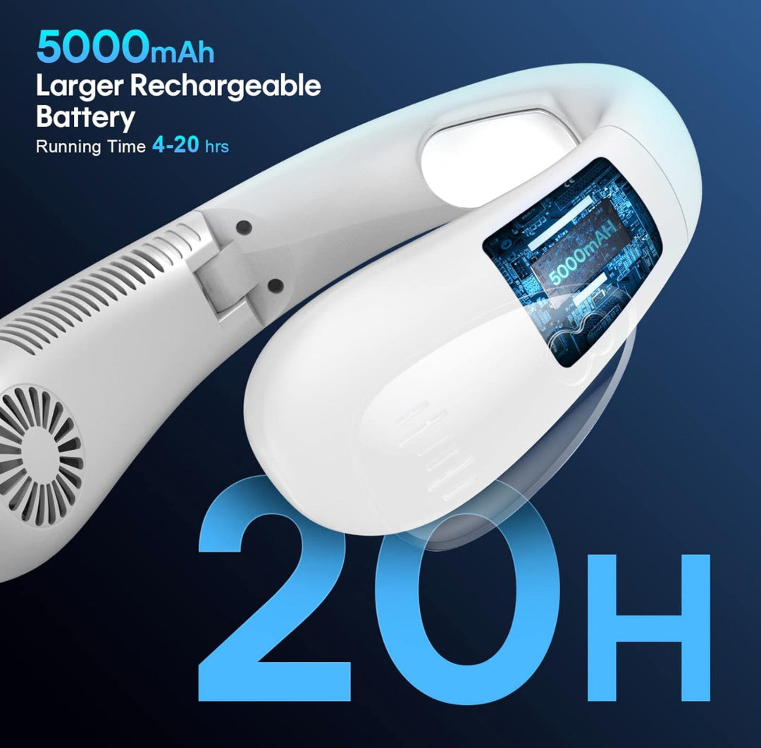 Ventilateur de cou pliable pour sportifs, sans pales, offrant une brise fraîche et silencieuse à tout moment.