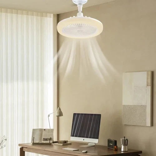 Ventilateur de plafond avec éclairage LED économe et télécommande multifonction pour contrôle facile.