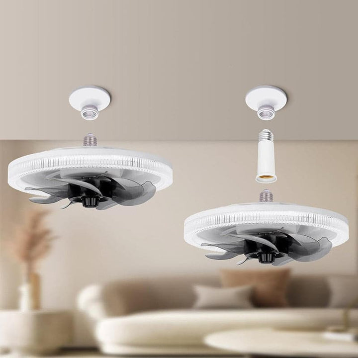 Ventilateur de plafond avec kit lumière LED, design épuré, idéal pour rafraîchir et éclairer silencieusement.