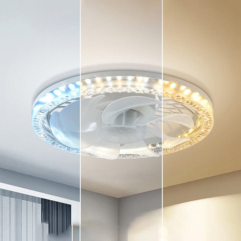 Ventilateur de plafond 2-en-1 avec lumière LED et télécommande, fonctionnement silencieux pour toute pièce.