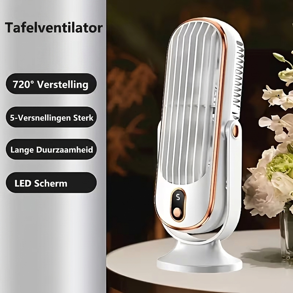 Refroidisseur d'air portable pour bureau, petit ventilateur compact offrant une fraîcheur discrète.
