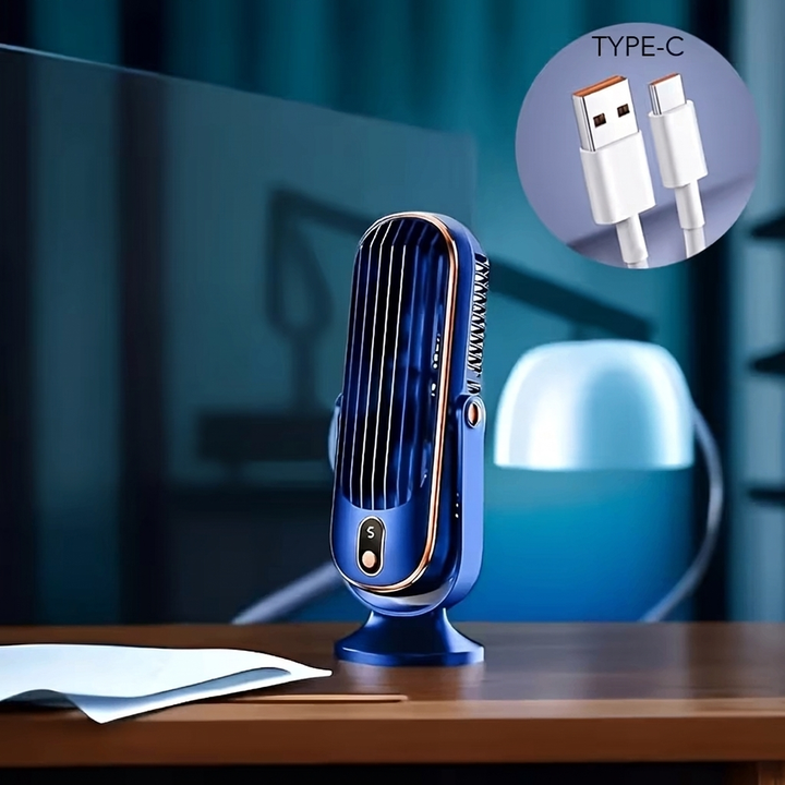 Ventilateur compact et silencieux, ce mini refroidisseur d'air portable est parfait pour l'été au bureau.