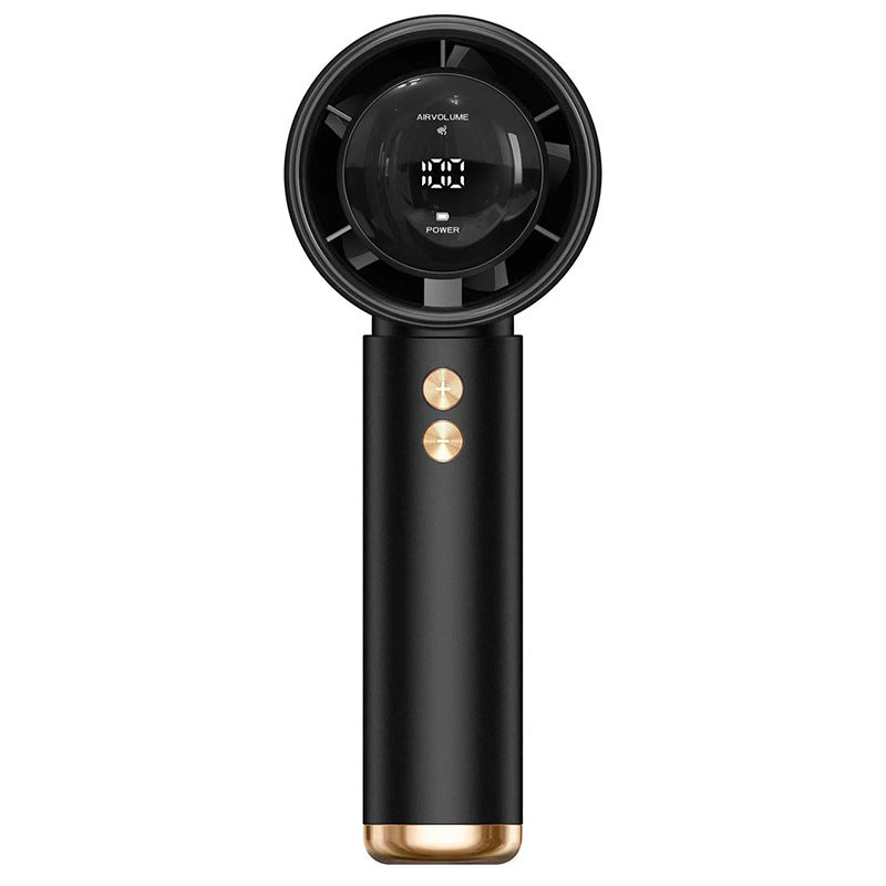 Ventilateur léger rechargeable pour femme, numérique, design élégant, offre un rafraîchissement personnel en été.