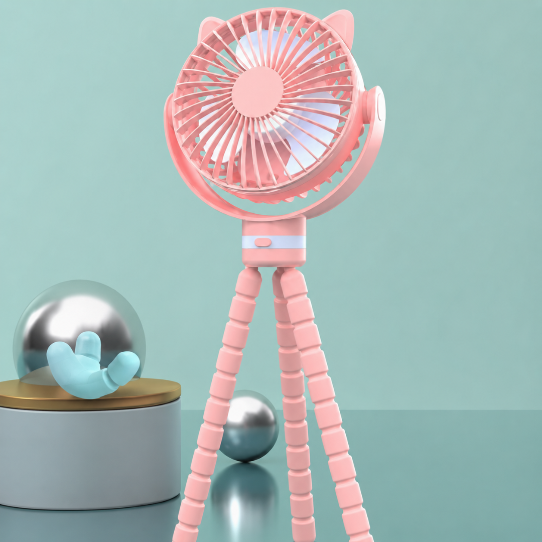Ventilateur portable sûr et silencieux pour chambre de bébé, garantissant un confort optimal en été. (92)