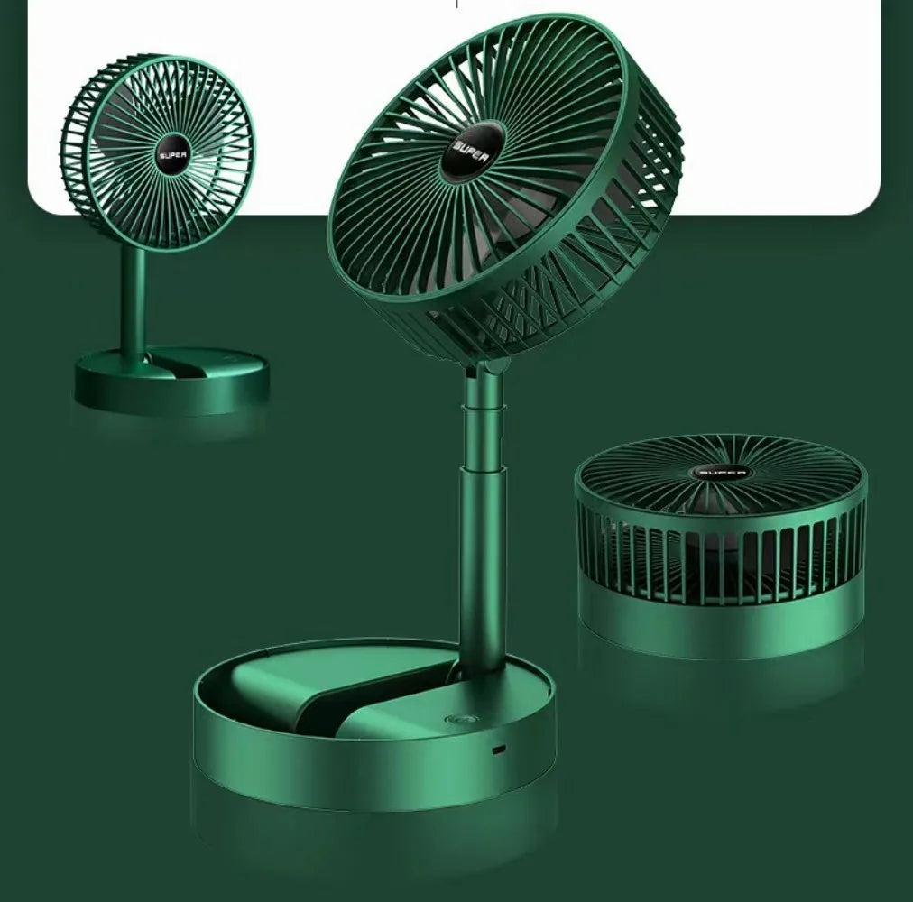 Ventilateur portable rechargeable USB 6" avec télécommande, télescopique, pour air frais silencieux.