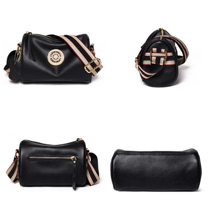 Sac à main Boston en cuir, style décontracté, accessoire polyvalent pour toute femme active.
