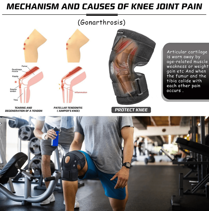 Genouillère de sport unisexe pour un soutien optimal du genou, améliorant la flexibilité et la récupération.
