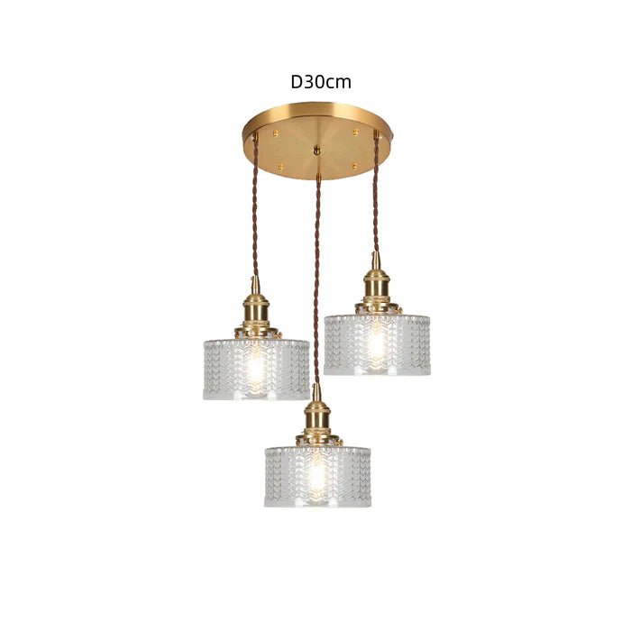 Suspension Ottilia, luminaire en verre vintage chic, éclairage réglable pour chambre.