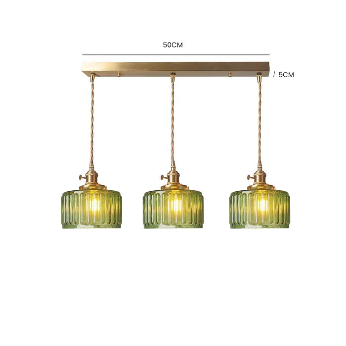 Suspension chic Ottilia en verre, style vintage, éclairage intérieur réglable moderne.