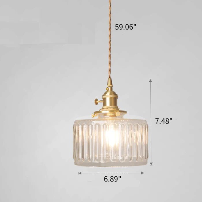 Suspension Ottilia réglable, en verre vintage chic, luminaire intérieur de qualité.