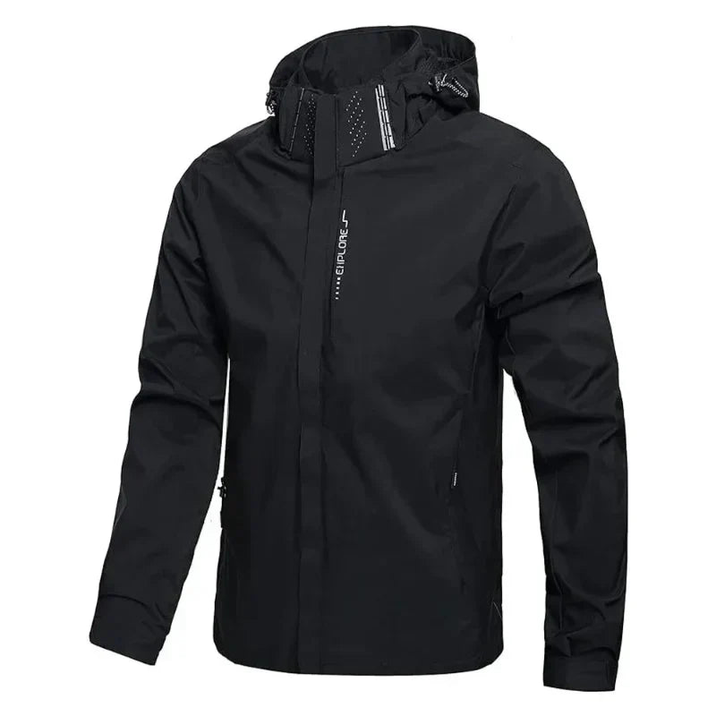 Veste à capuche légère zippée pour homme, idéale printemps/automne. Confort et style décontracté pour extérieur et sport.