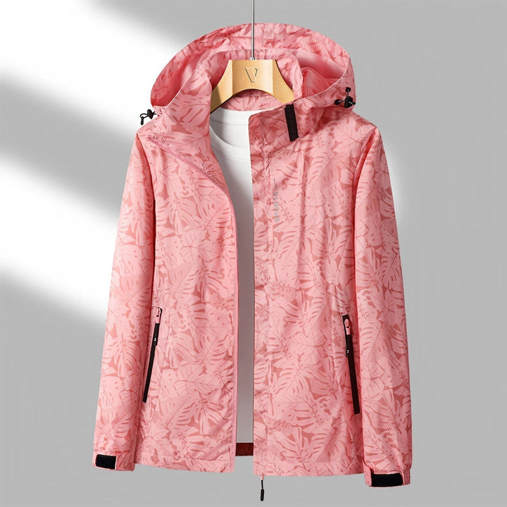 Élégante veste femme zippée fleurie, protection et style pour toute occasion printanière.