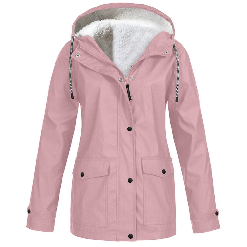 Veste femme imperméable confortable, manteau de pluie respirant pour la mi-saison et le mauvais temps.