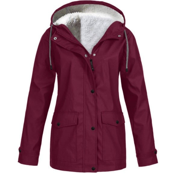 Vêtement extérieur femme élégant : veste imperméable coupe-vent, respirante pour toutes saisons.