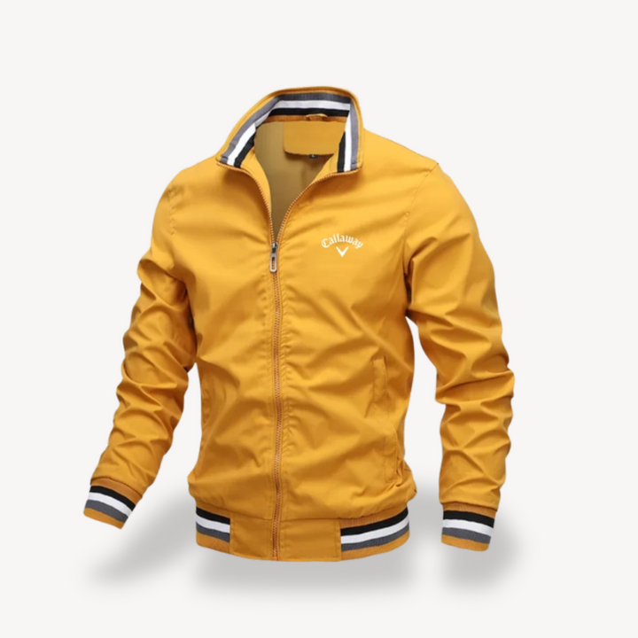Veste homme de golf coupe-vent déperlante, protège du vent et de la pluie légère pour un jeu confortable.