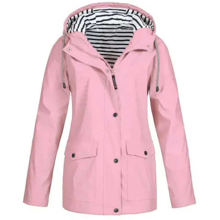 Veste imperméable femme, légère et coupe-vent, idéale pour la protection contre la pluie et le vent.