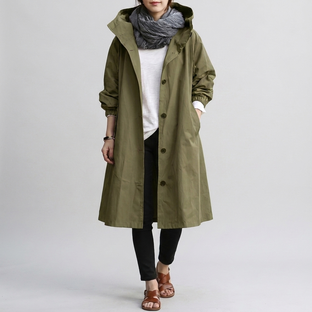 Protection pluie élégante : Veste imperméable femme, coupe oversize tendance. Idéale pour un style urbain.