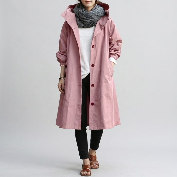 Confort et style : Veste imperméable femme chic, coupe oversize décontractée. Protection optimale contre la pluie.