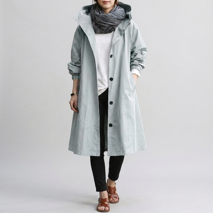 Veste femme imperméable, polyvalente printemps/automne. Style décontracté tendance pour protection pluie urbaine.
