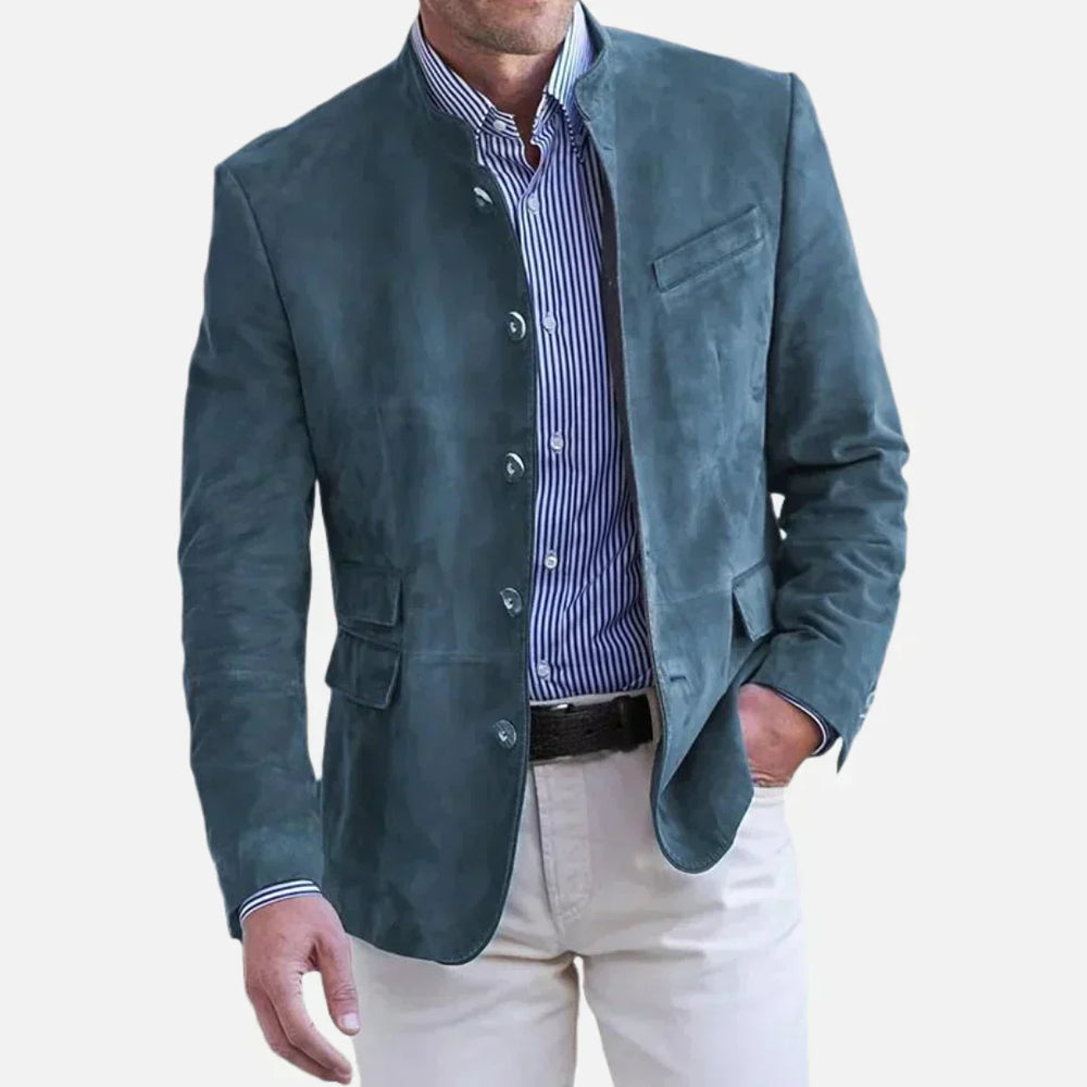 Blazer homme élégant, style intemporel, idéal pour tenue formelle ou décontractée chic. Vêtement essentiel.