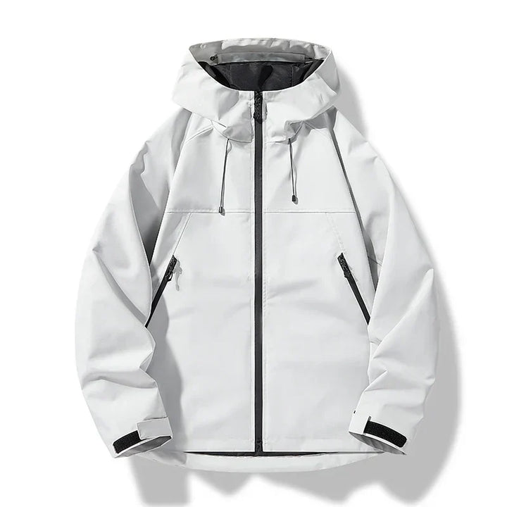 Veste shell homme imperméable et coupe-vent avec capuche, idéale pour la ville et l'extérieur, protection toutes saisons.