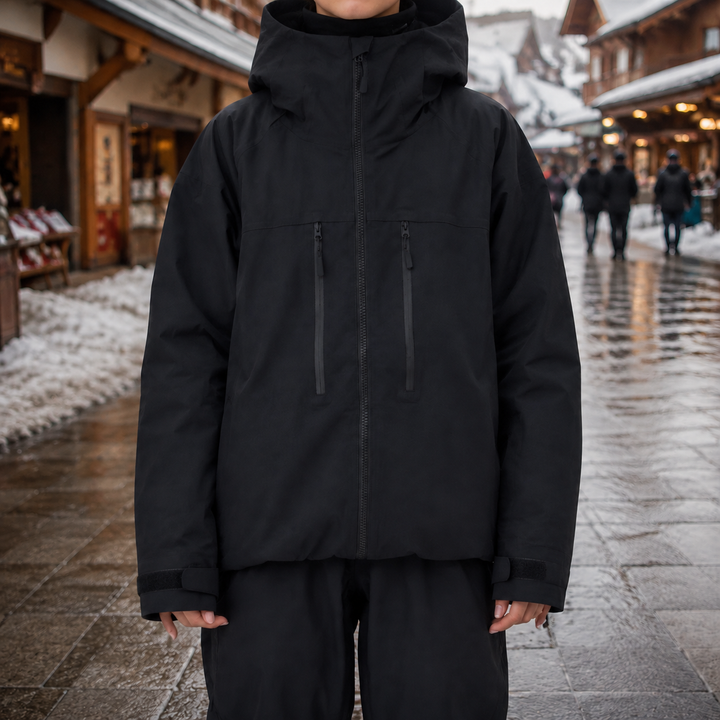 Veste unisexe protectrice et chaude pour les sports d'hiver, avec capuche isolante. Pour ski et randonnée.