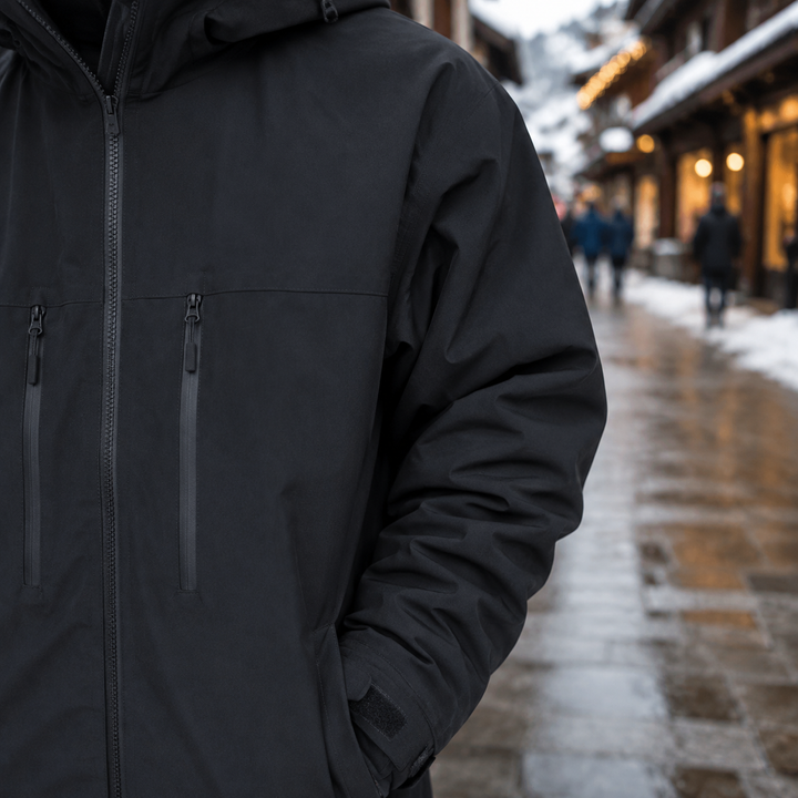 Veste unisexe polyvalente pour ski, snowboard et randonnée; chaude, coupe-vent, capuche. Hiver confort.