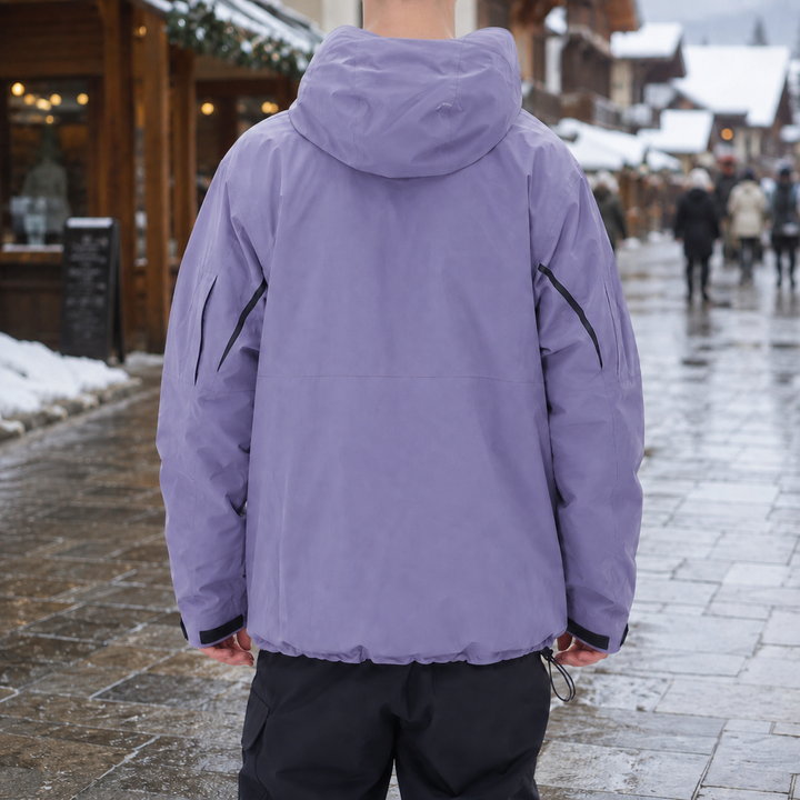 Veste de ski unisexe chaude et isolante avec capuche. Idéale hiver, montagne, sport, confort.