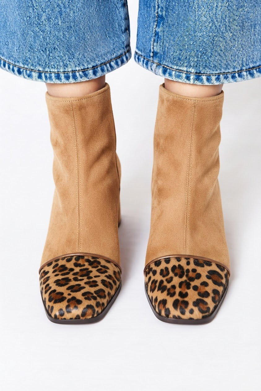 Bottes femme brun foncé, bout carré tendance, confortables avec talon carré. Mode chic.