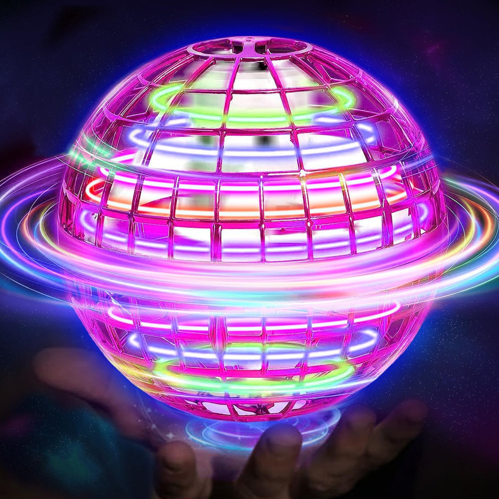 Jouet volant interactif AetherSphere, balle boomerang LED anti-stress qui améliore la coordination pour tous.