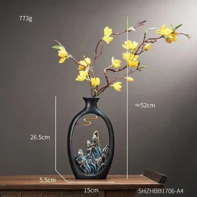 Vase design Feng Shui, symbole d'harmonie et d'équilibre. Parfait pour une décoration intérieure zen.