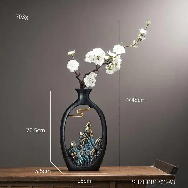 Vase design Feng Shui pour intérieur contemporain. Crée une atmosphère d'harmonie et de paix zen.