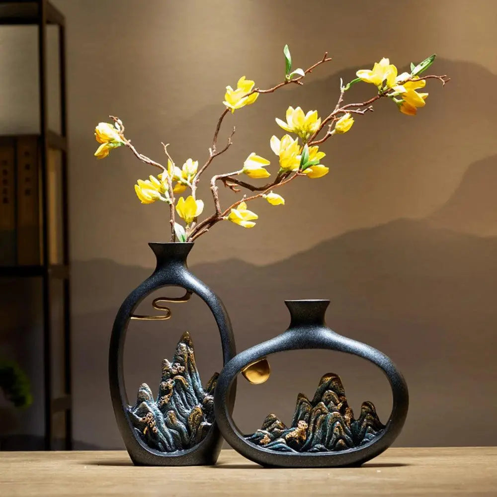 Vase d'Harmonie Feng Shui épuré, parfait pour une décoration intérieure zen. Apporte équilibre et sérénité.