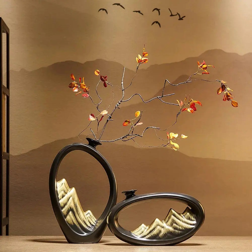 Ce vase Feng Shui moderne promeut l'harmonie et la sérénité. Idéal pour un intérieur zen équilibré.