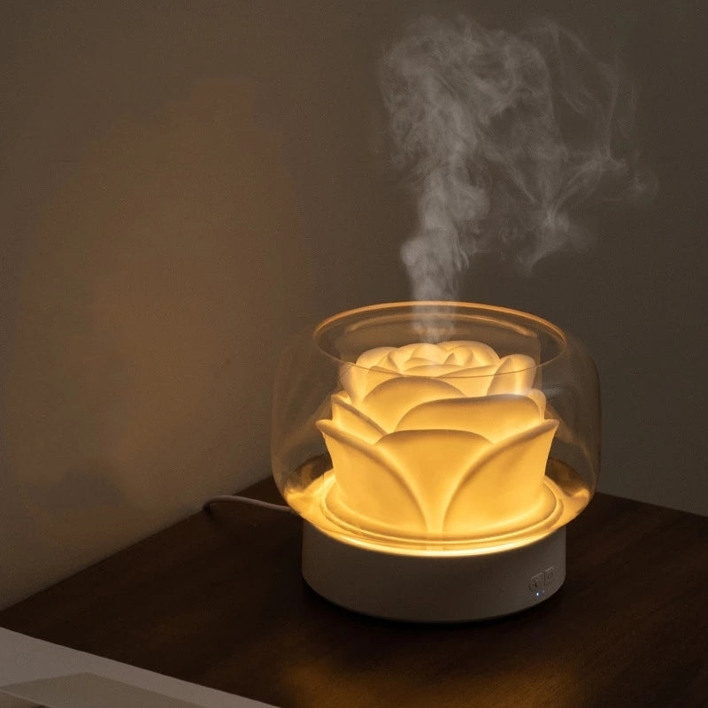 Diffuseur d'arômes LED pour une ambiance zen et relaxante à la maison et bien-être.