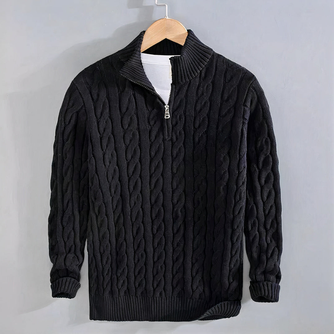 Pull homme tricoté élégant et chaud pour l'hiver. Vêtement confortable, décontracté et polyvalent.