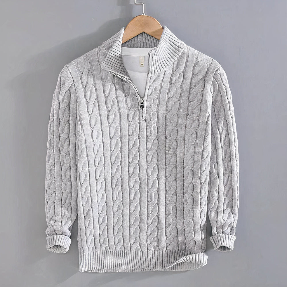 Pull homme tricoté classique et polyvalent pour l'automne-hiver. Confortable et stylé, essentiel de la mode masculine.