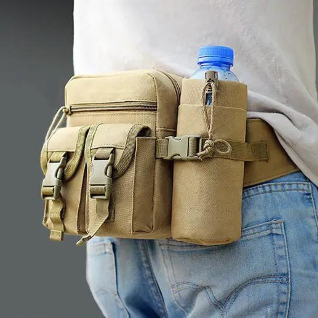 Sacoche de taille homme, polyvalente pour l'aventure et les activités de plein air, légère et imperméable.