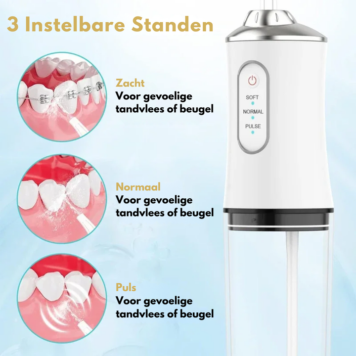 Irrigateur dentaire portable pour un nettoyage en profondeur des dents et un soin efficace des gencives. Hygiène buccale.