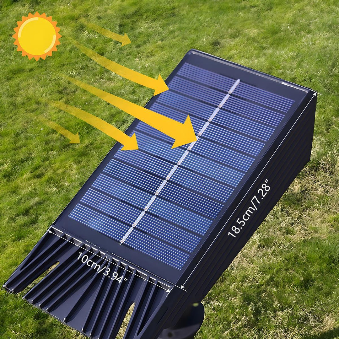 Spot solaire LED pour jardin, résistant aux intempéries (IP65), lumière d'ambiance sans fil.