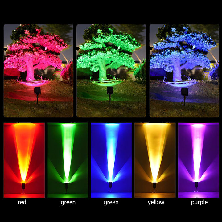 Décoration extérieure: spot solaire LED blanc froid, éclairage puissant pour pelouse et terrasse.