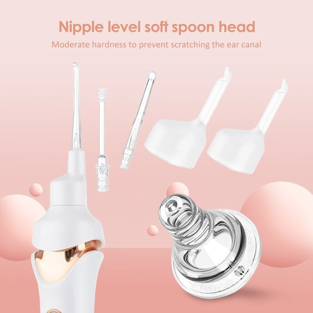 Aspirateur de cérumen avec système d'éclairage LED, facilitant la visualisation et le nettoyage doux de l'oreille.