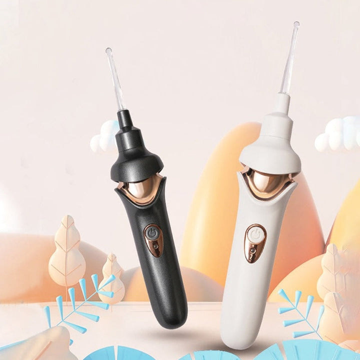 Aspirateur auriculaire électrique doux et sûr pour l'élimination du cérumen à domicile, couleur blanche.