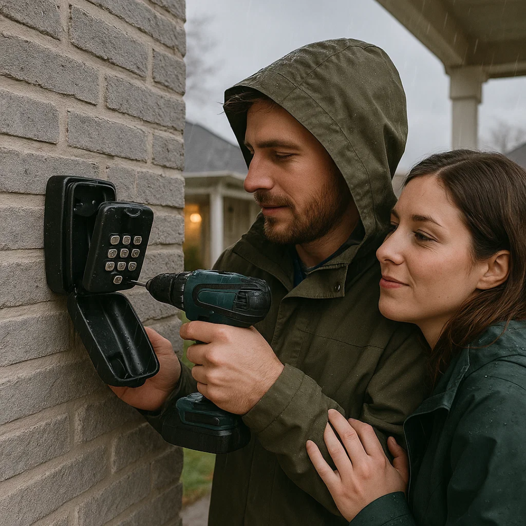 Gardez vos clés en sécurité avec ce coffre-fort mural extérieur, conçu pour le jardin et les intempéries.