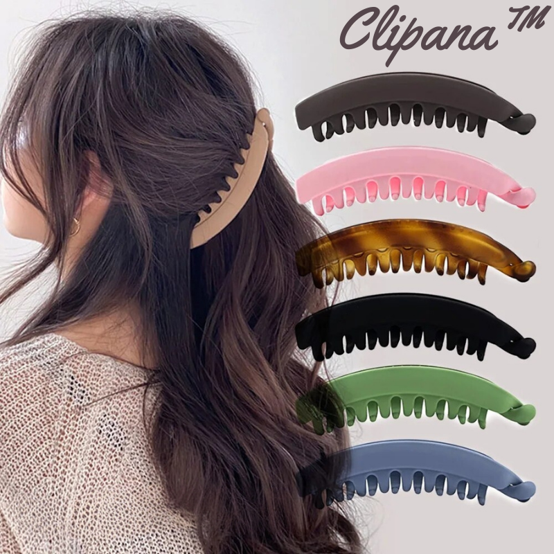 Ensemble de 7 barrettes bananes mates pour femmes, accessoires cheveux antidérapants pour coiffure élégante.