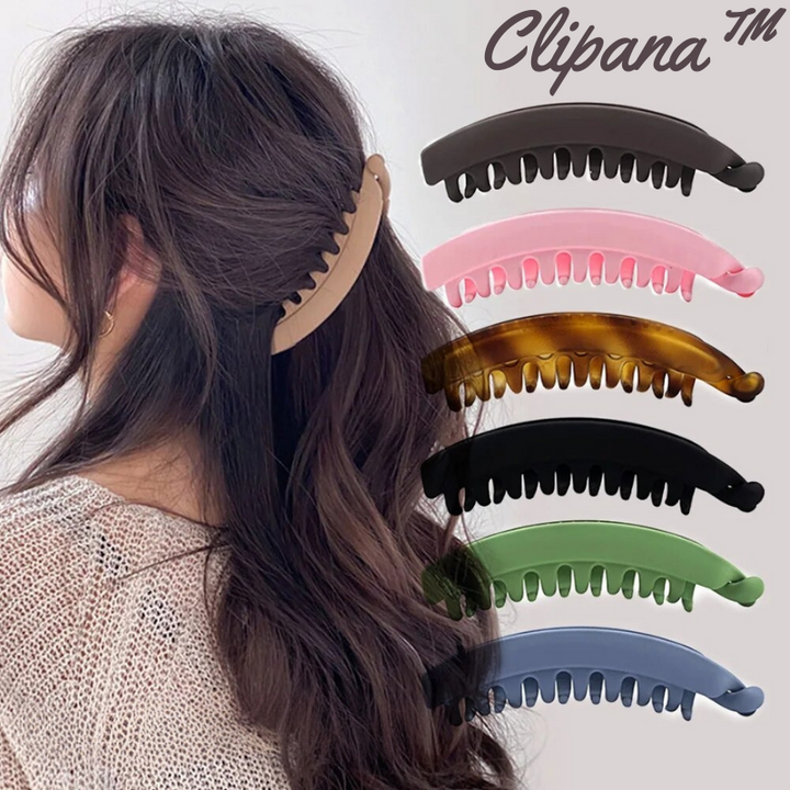 Ensemble de 7 barrettes bananes mates pour femmes, accessoires cheveux antidérapants pour coiffure élégante.