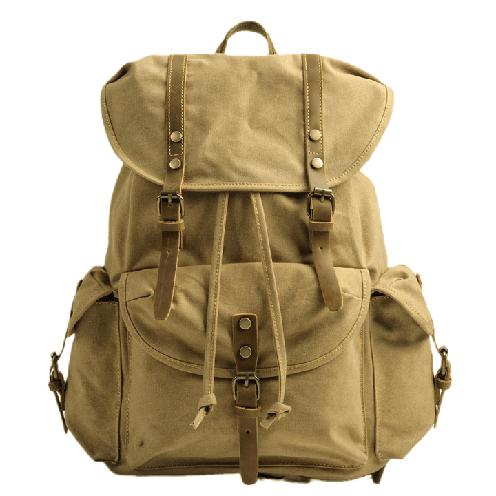Détail du sac à dos militaire en toile de haute qualité, fonctionnel et résistant pour un usage quotidien.