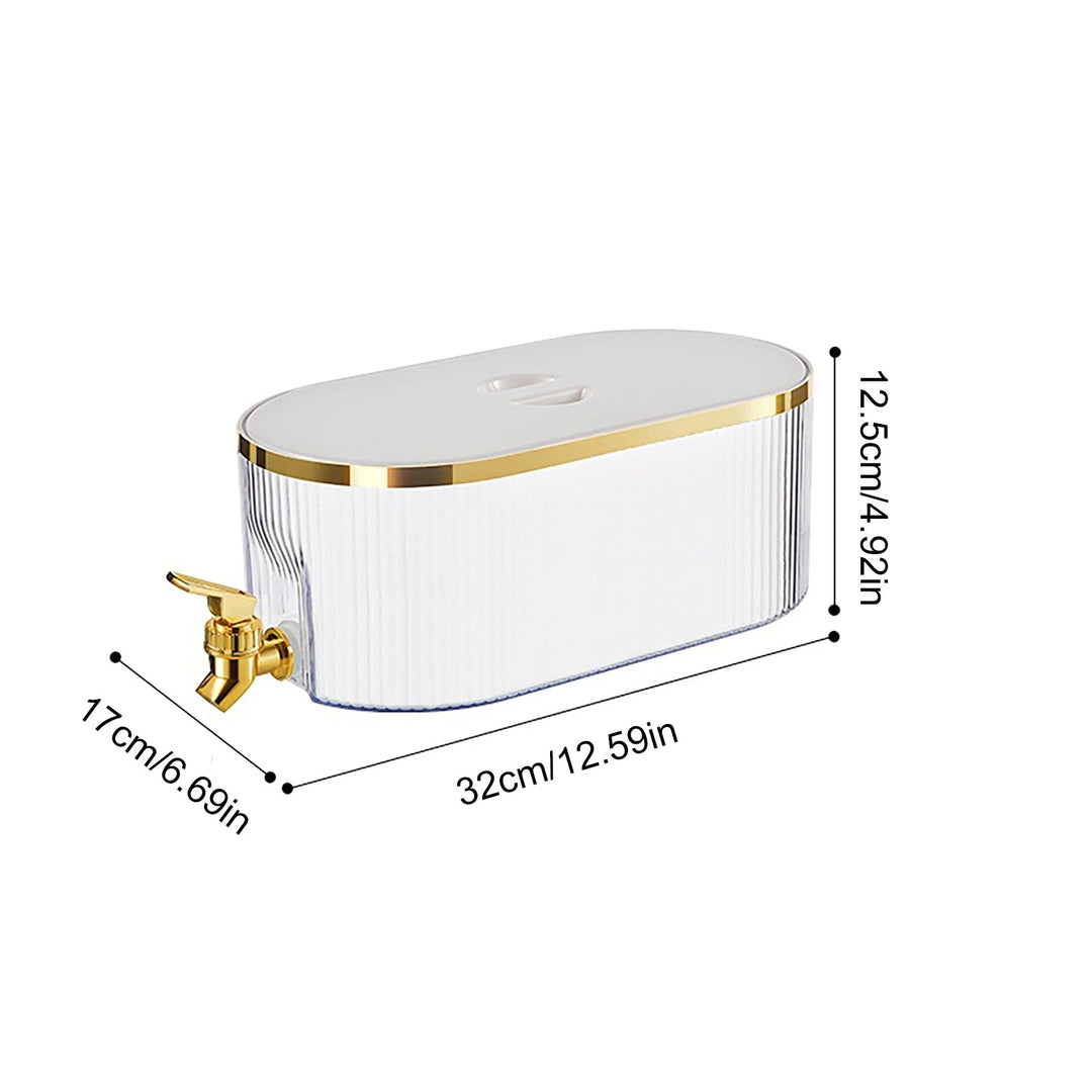Accessoire de cuisine polyvalent : distributeur à robinet pour limonade, thé glacé ou eau infusée dans le réfrigérateur.
